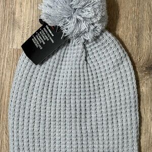 Under Armour Gray Knit Beanie with Pom Pom